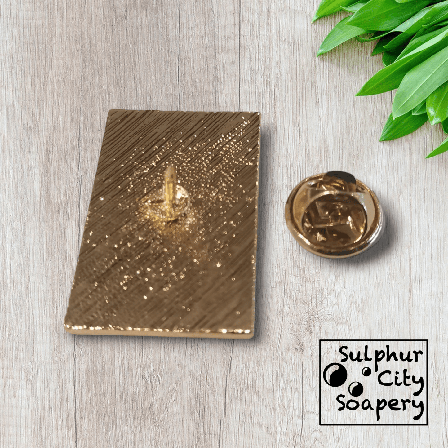 Sulphur City Soapery pronoun pin Pride Flag Pin
