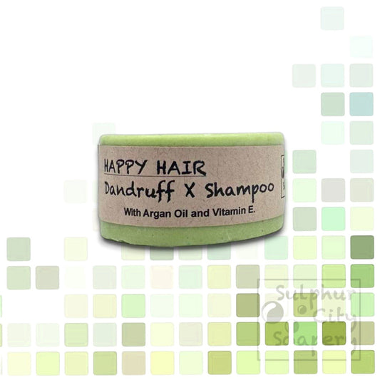 Sulphur City Soapery solid shampoo bar Dandruff X Shampoo bar.
