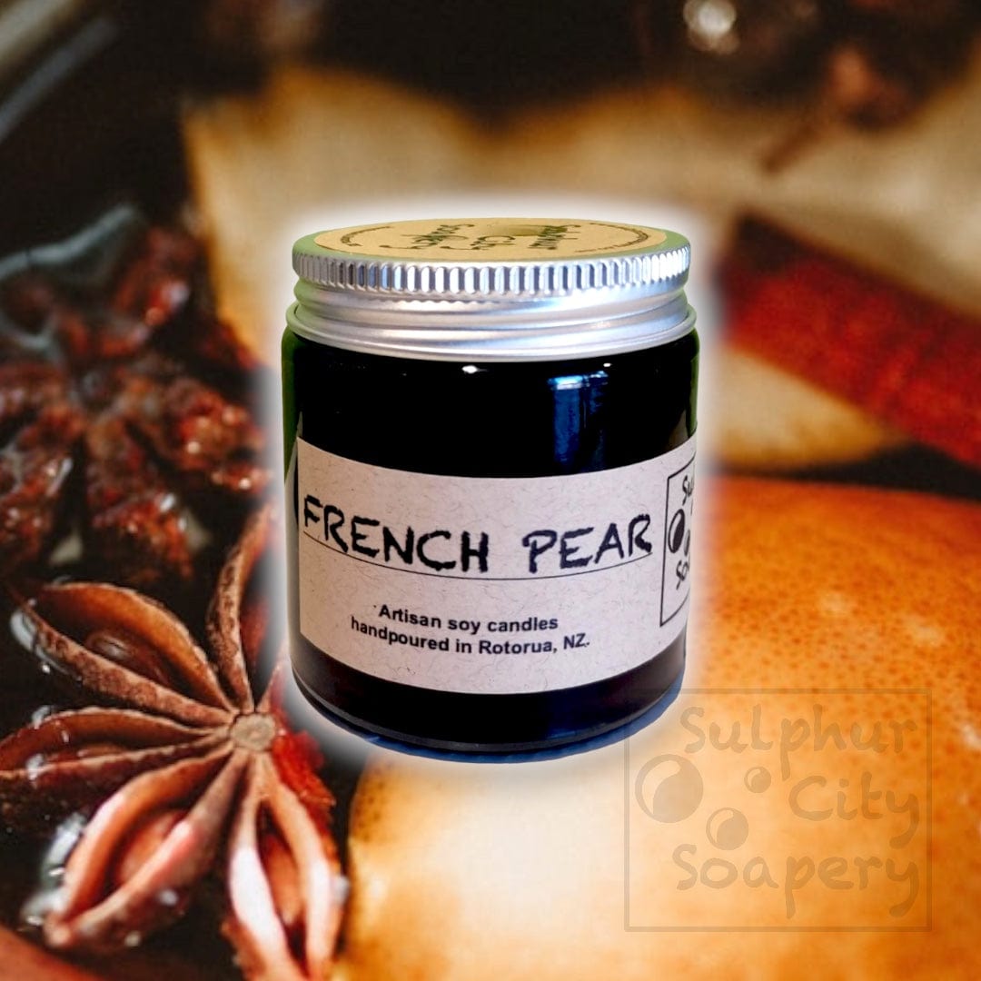 Sulphur City Soapery soy candle French Pear scented soy candle. 80g