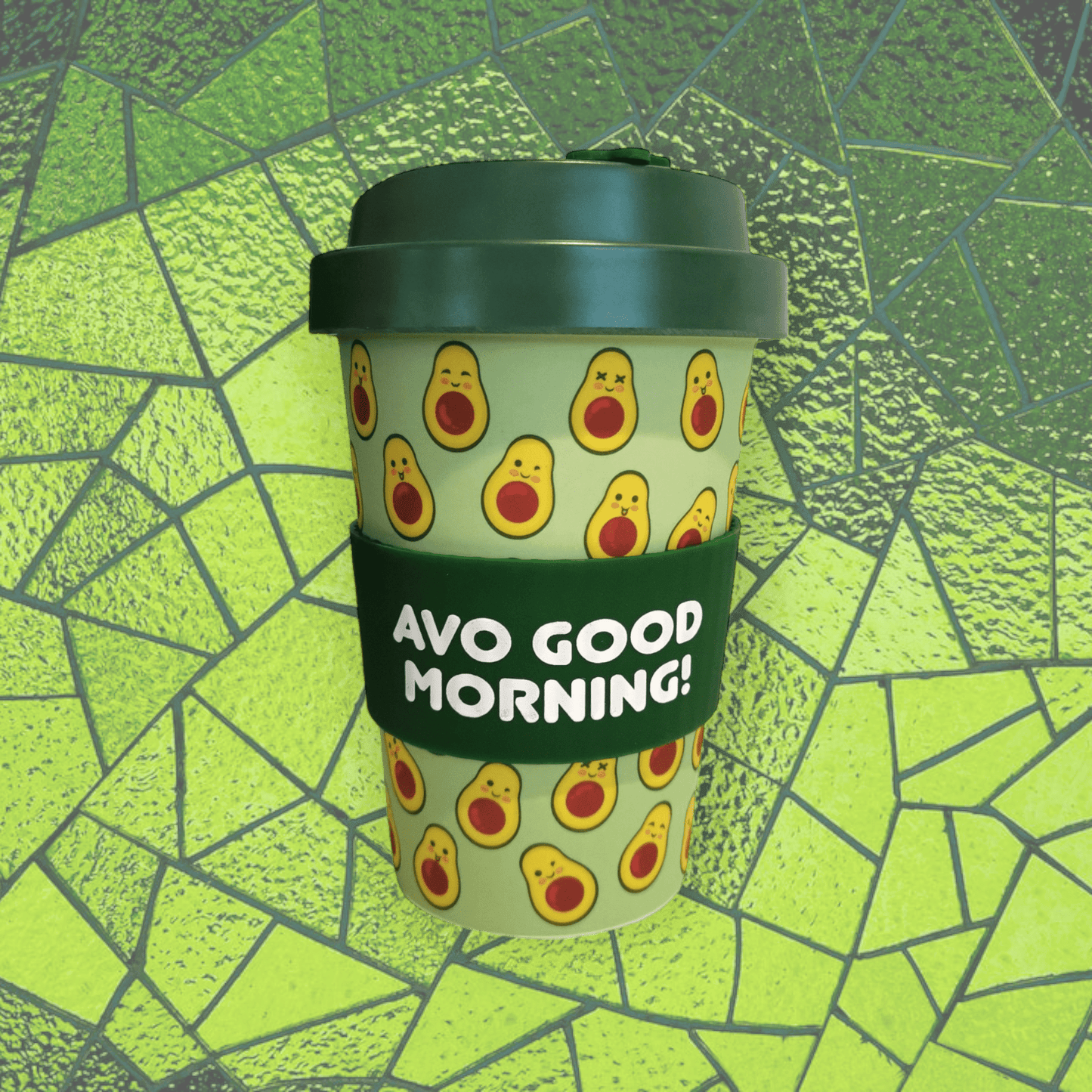 Sulphur City Soapery Coffee & Tea Cups Avo good morning, Eco-to-go cup.