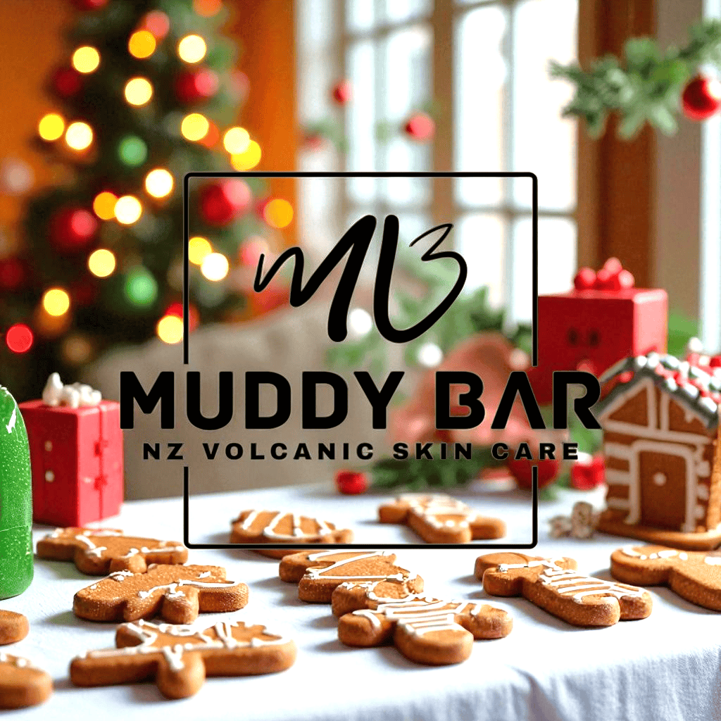 Muddy Bar soap Christmas Gingerbread, with volcanic clay.