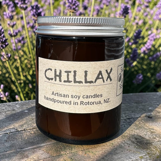 Sulphur City Soapery Chillax, Essential Oil Soy Candle. 150g