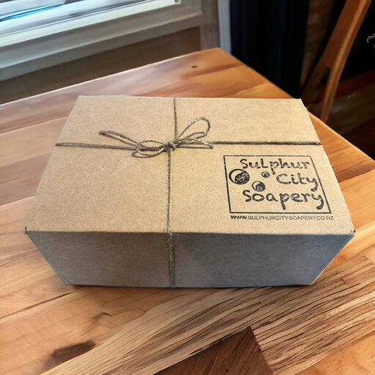 Sulphur City Soapery Gift Boxes & Tins Gift box starter, medium size.