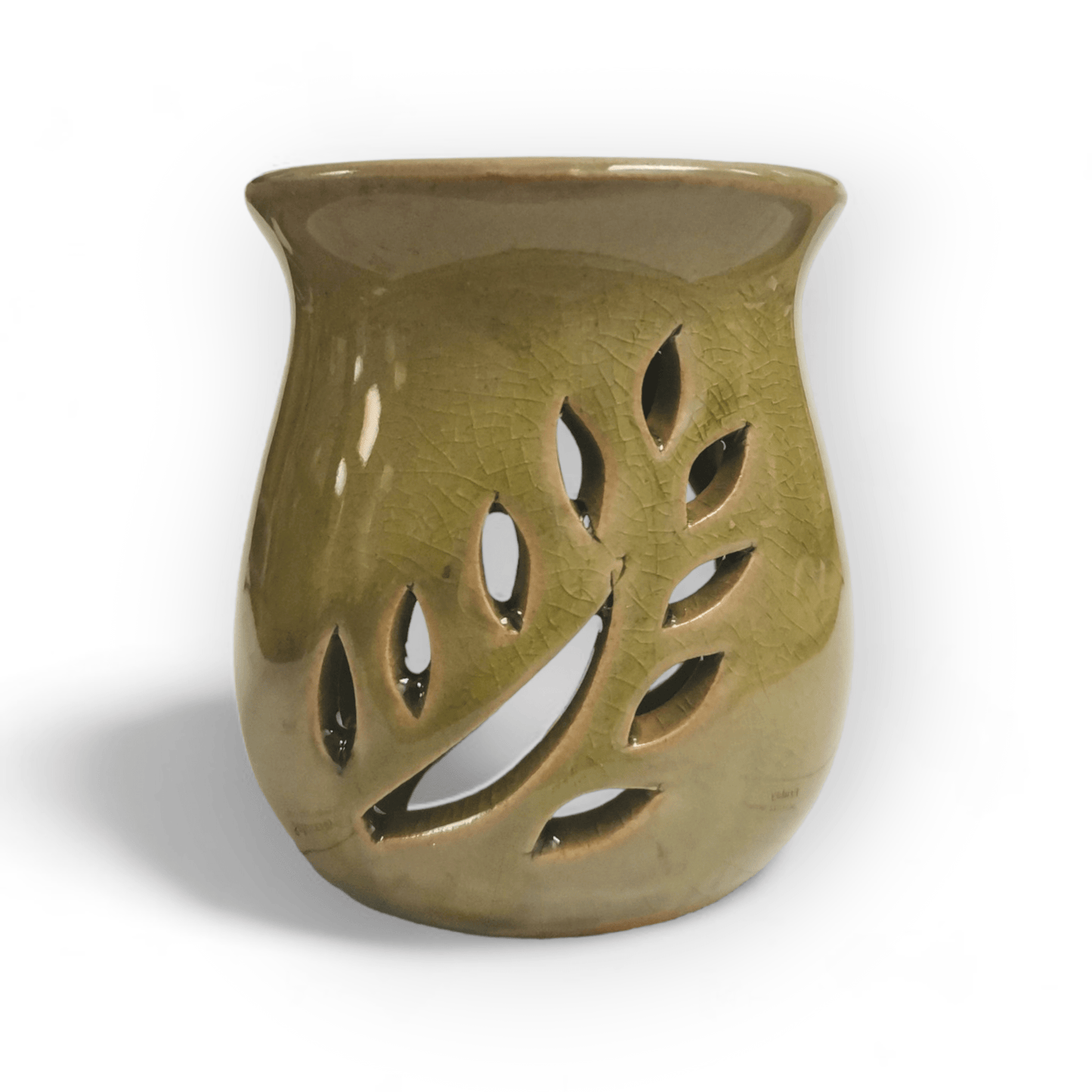 Sulphur City Soapery Mini oil burner, leaf cut out - green