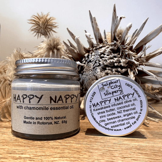 Sulphur City Soapery nappy rash Happy Nappy baby balm, trial size.