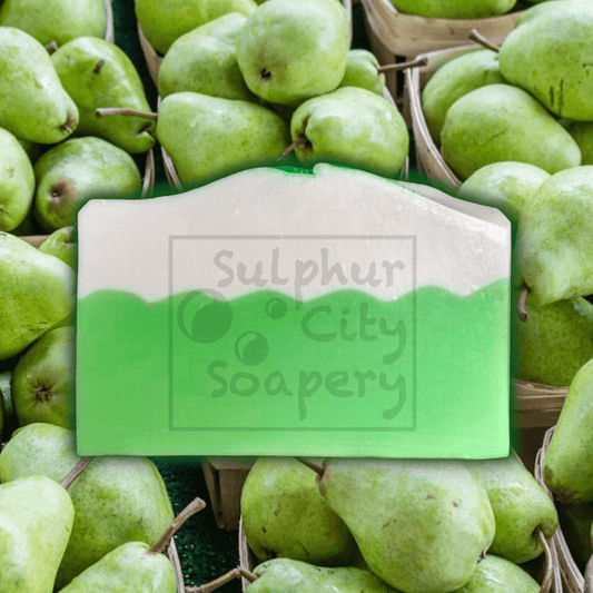 Sulphur City Soapery New Zealand handmade soap French pear scented soap.