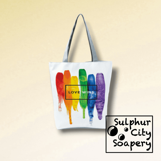 Sulphur City Soapery pride bracelet Pride Tote Bag - Love Wins