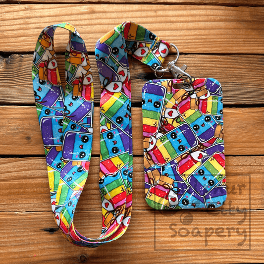 Sulphur City Soapery pride bracelet Rainbow bottles, Pride lanyard.