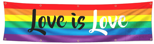 Sulphur City Soapery pride flag LOVE IS LOVE - Pride Flag.