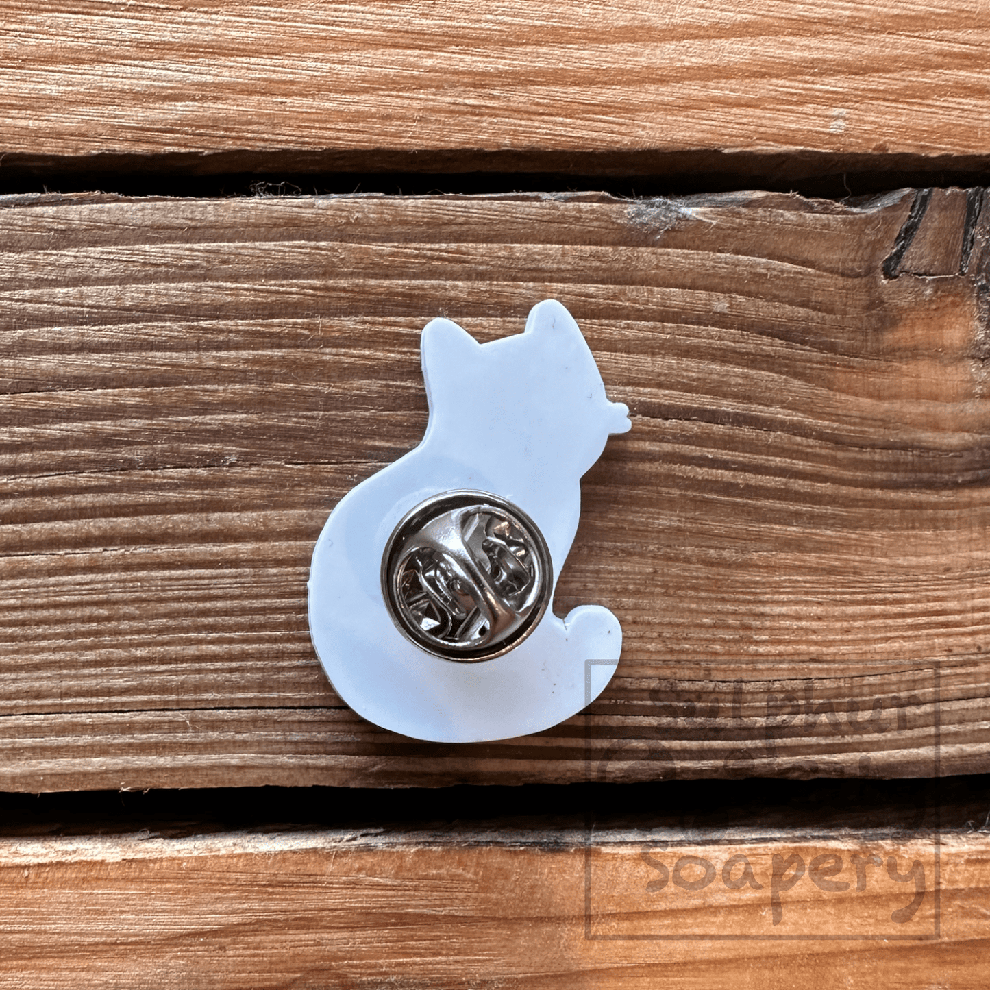 Sulphur City Soapery pronoun pin Pride cat - Pride Pin.