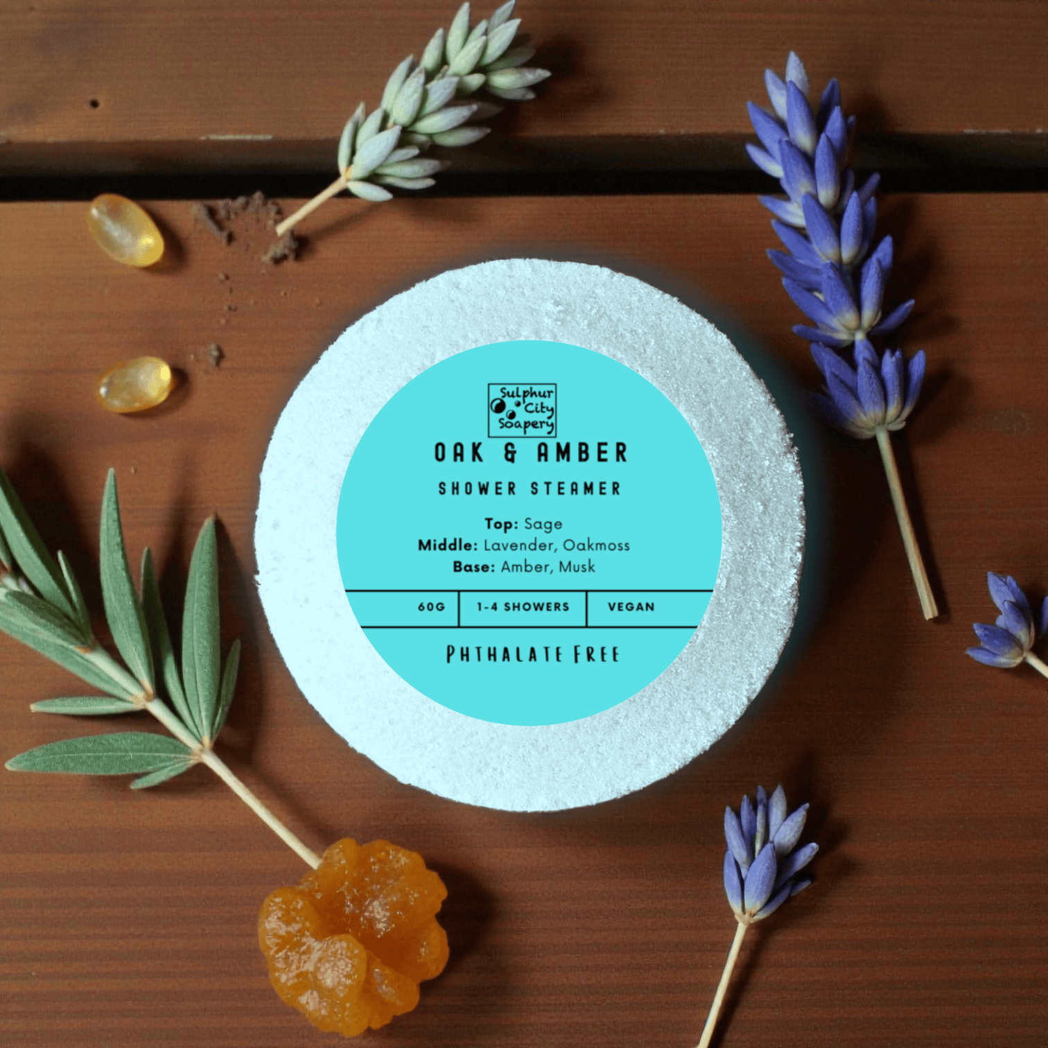 Sulphur City Soapery shower steamer Oak & Amber - shower steamer