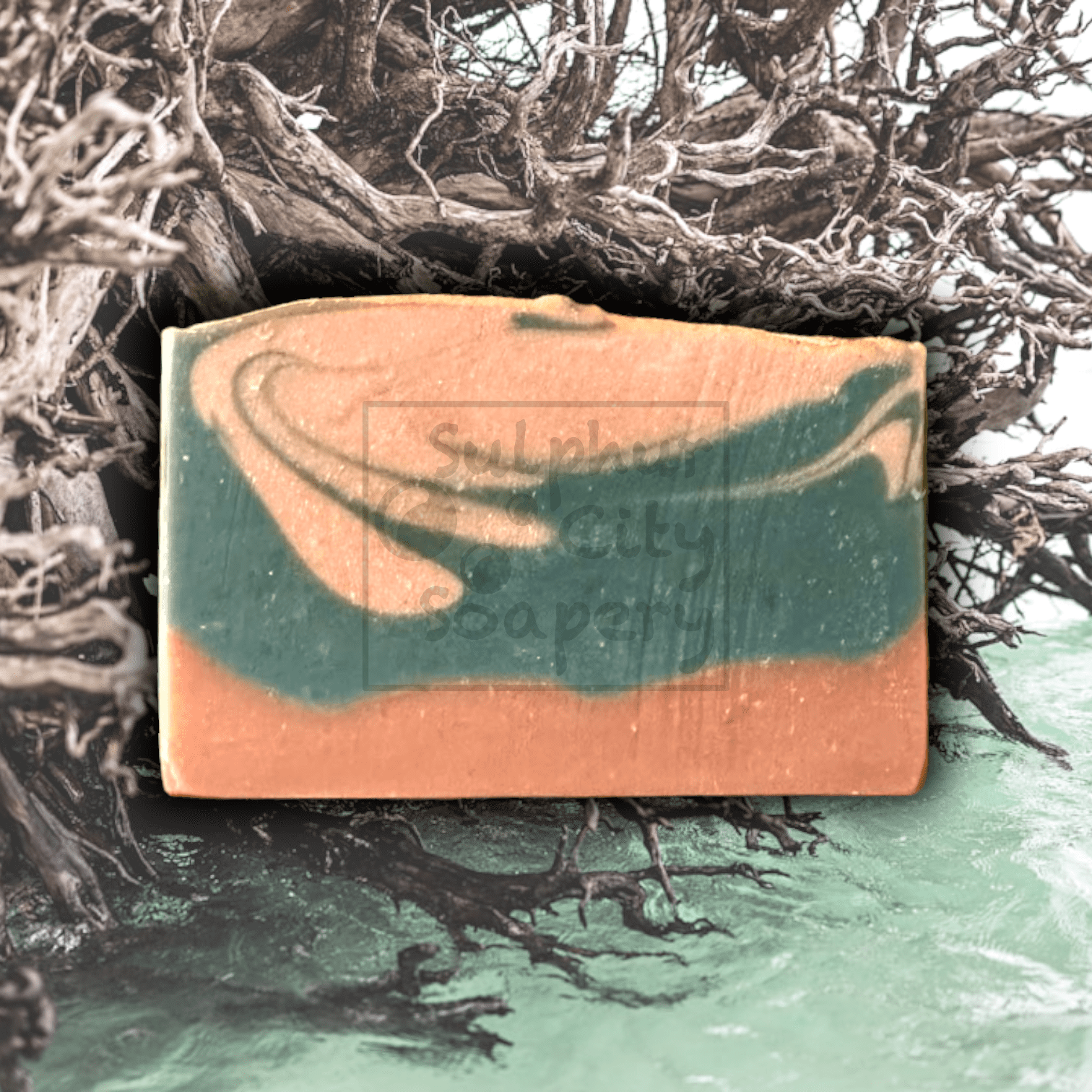 Sulphur City Soapery soap Driftwood scented soap with volcanic clay.