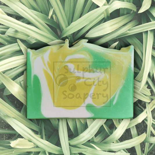 Sulphur City Soapery soap Lemongrassy soap.