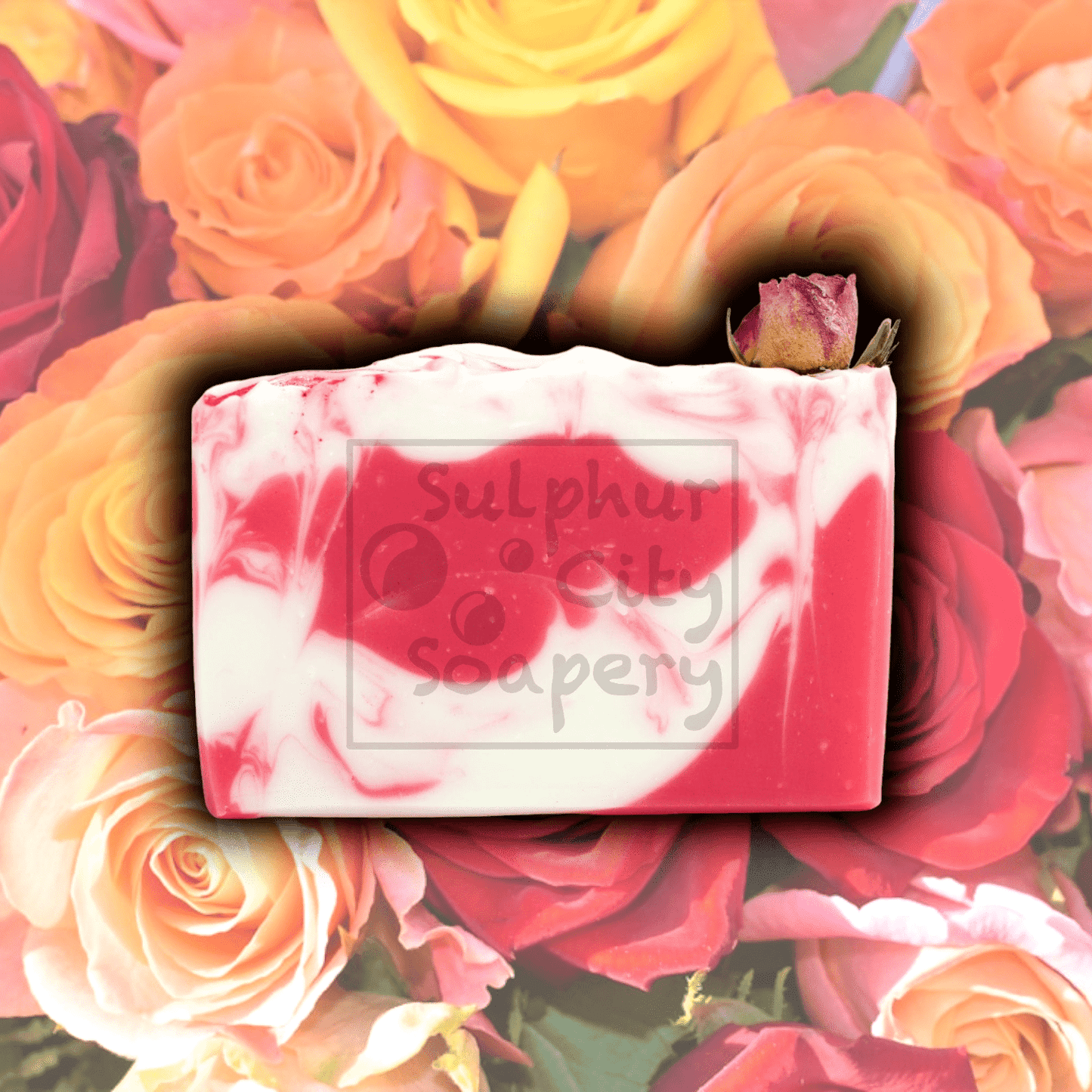 Sulphur City Soapery soap Rose petal scented soap.