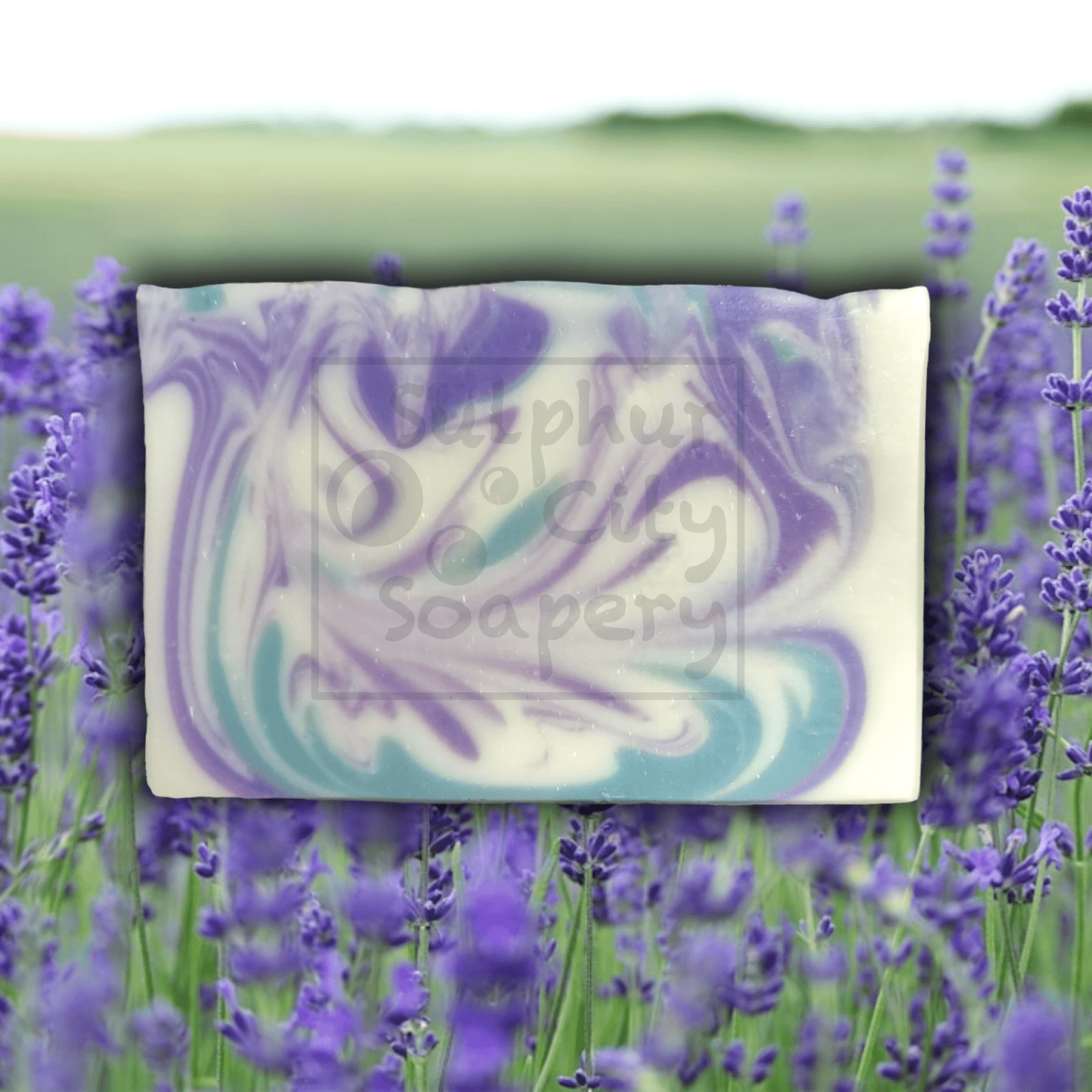 Sulphur City Soapery soap White Sage and Lavender scented soap.