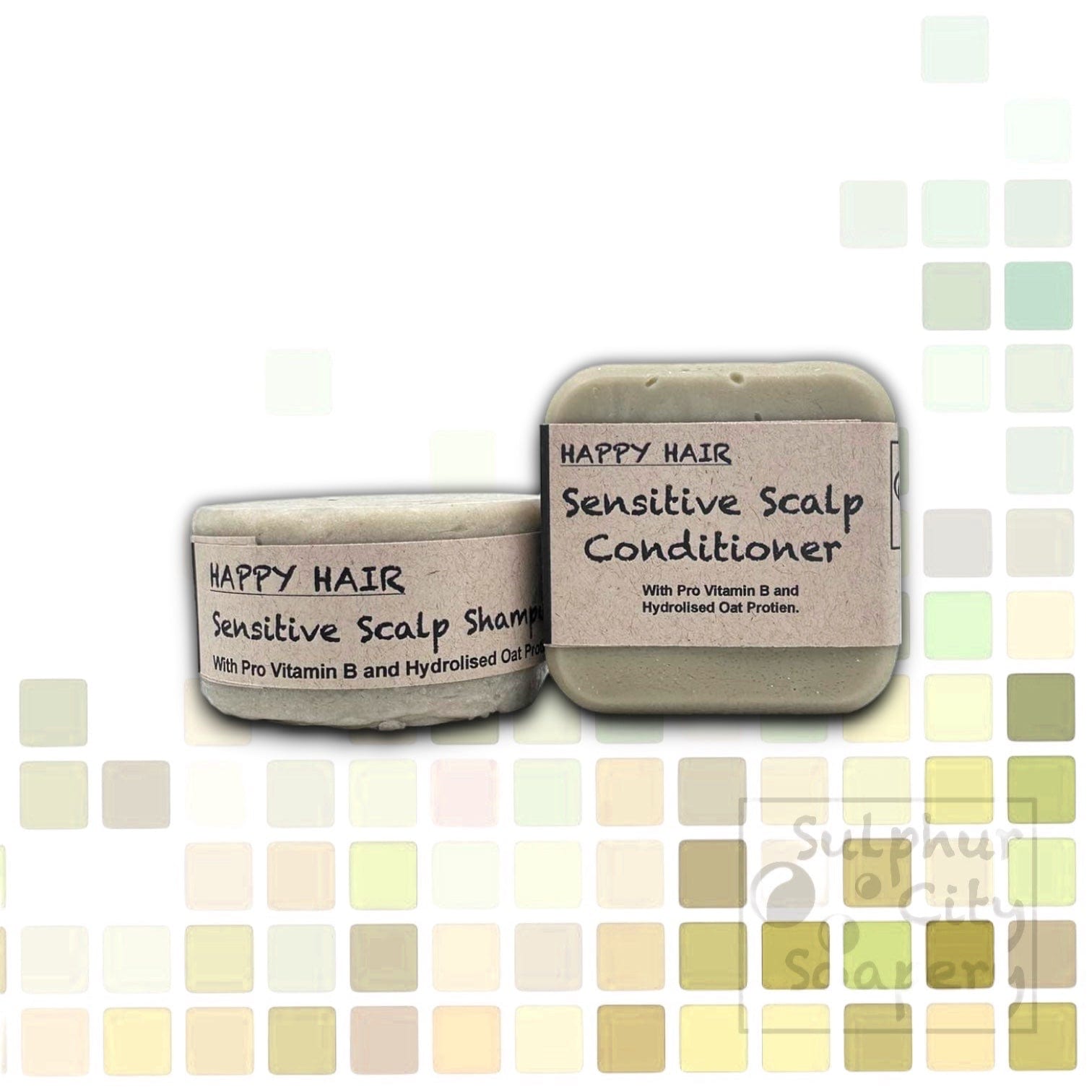 Sulphur City Soapery solid conditioner bar Sensitive Scalp, Conditioner bar.