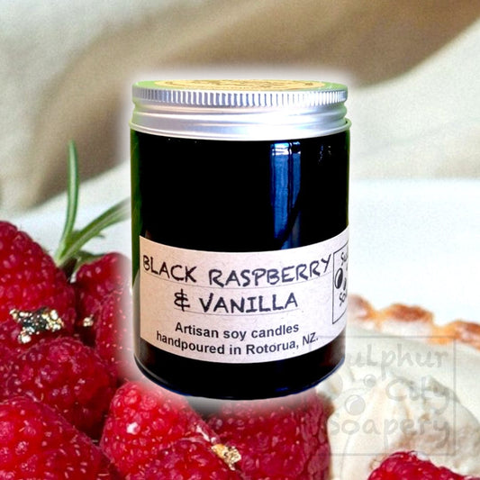 Sulphur City Soapery soy candle Black Raspberry & Vanilla scented soy candle. 150g