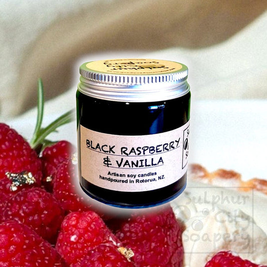 Sulphur City Soapery soy candle Black Raspberry & Vanilla scented soy candle. 80g