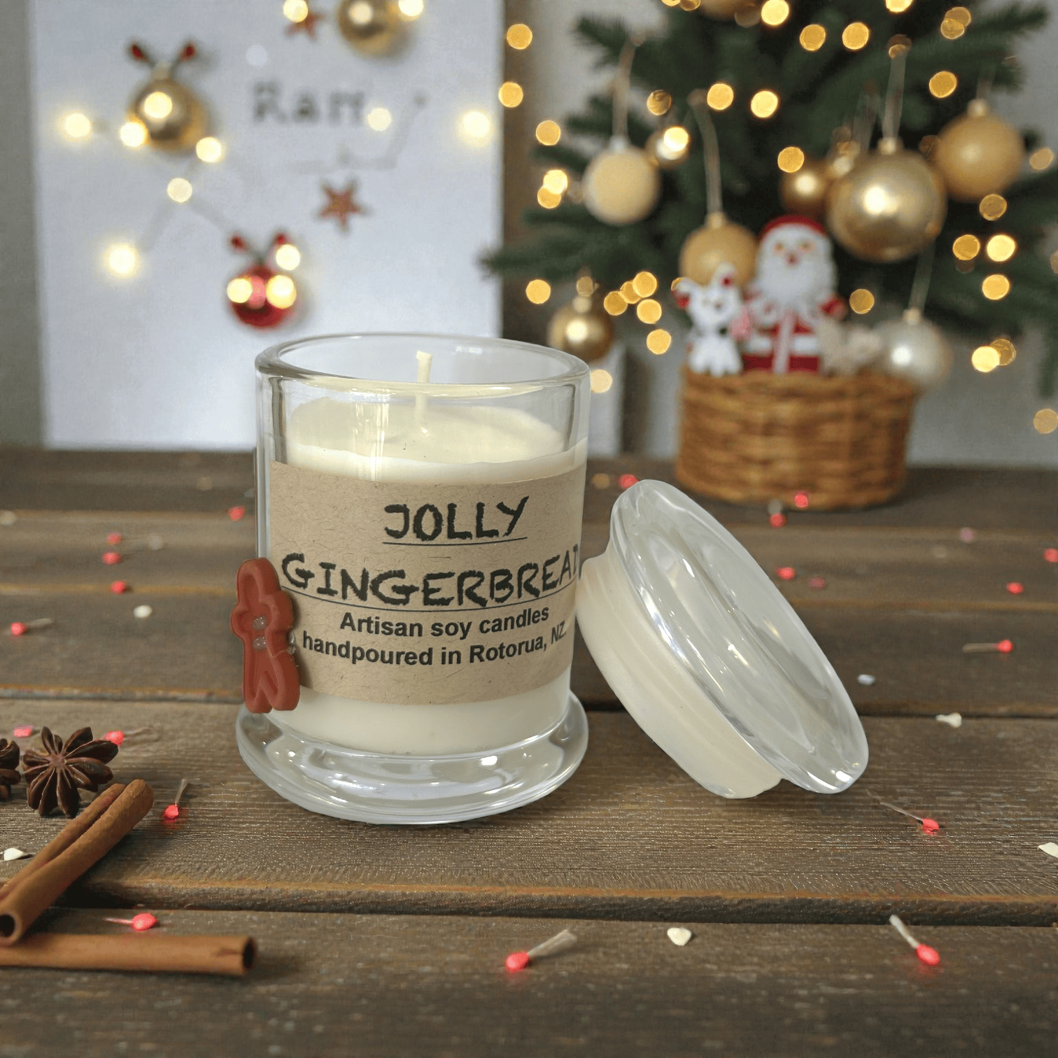 Sulphur City Soapery soy candle Jolly Gingerbread scented soy candle. 50g