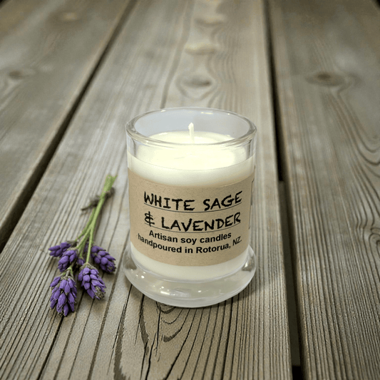 Sulphur City Soapery soy candle White Sage & Lavender scented soy candle. 50g