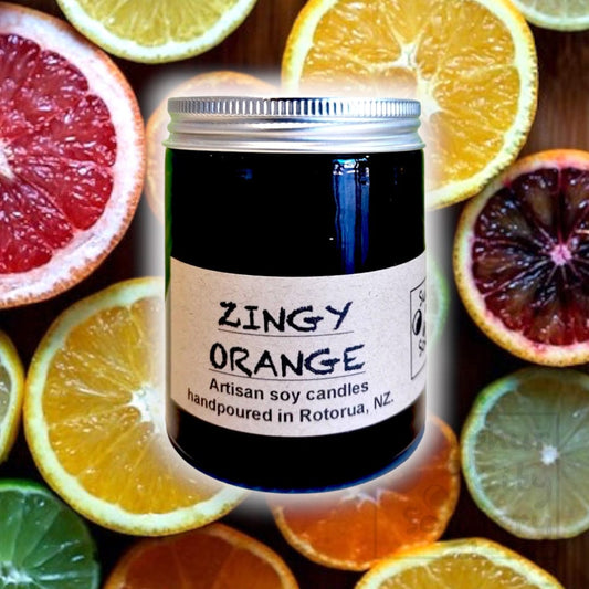 Sulphur City Soapery soy candle Zingy Orange scented soy candle. 150g