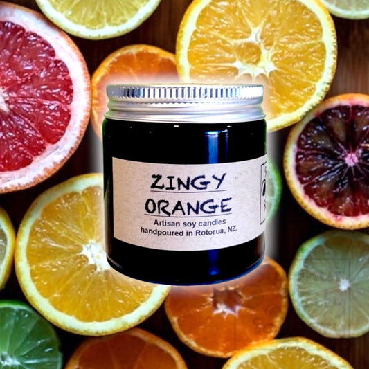 Sulphur City Soapery soy candle Zingy Orange scented soy candle. 80g