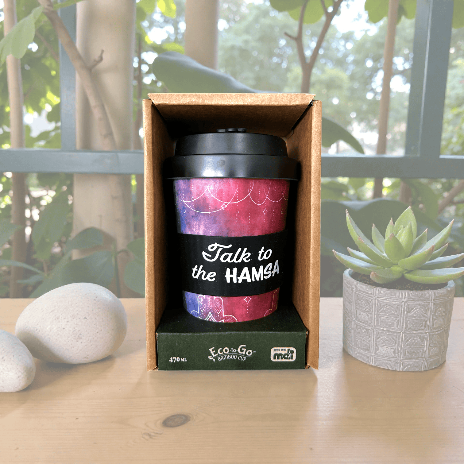 Sulphur City Soapery Talk to the Hamsa - Eco-to-go cup.